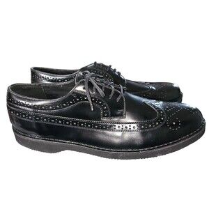 CABELA'S Cabelas Wingtip Black Leather Shoes MEN'S 13 D NEW NOS
